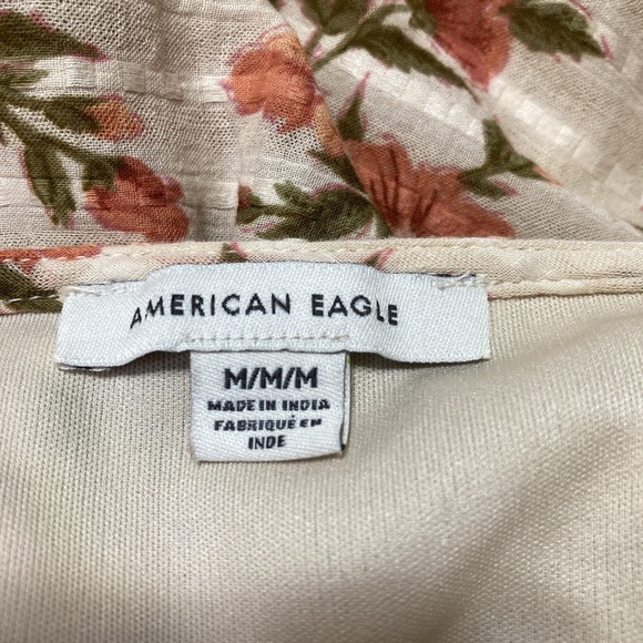 American Eagle Floral Sundress M Embroidered Tiered Cottage‎ core Babydoll Dress - Picture 2 of 10